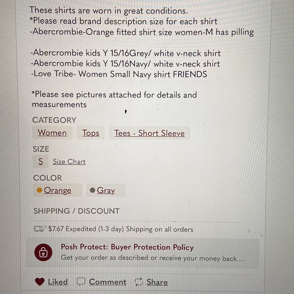 Abercrombie & Fitch 4 shirts bundle mixed brands - Picture 9 of 9